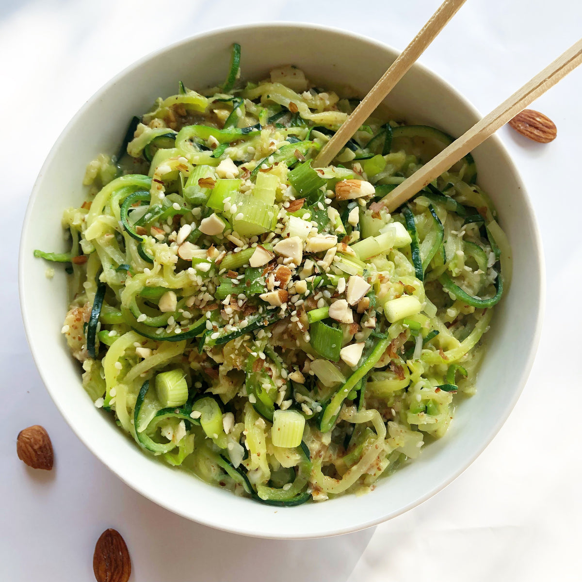 Sesame Almond Butter Zoodles
